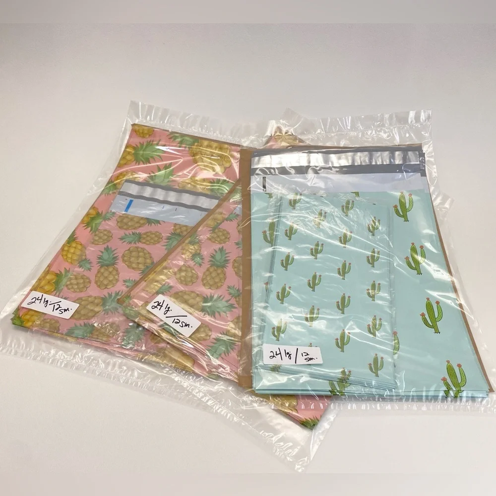 Cactus Poly Mailers 24 large + 12 small Shipping Mail Shop Cute Happy Packaging